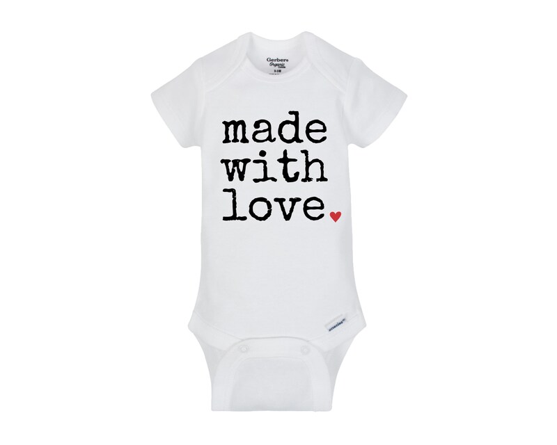 Made with love baby Onesie® bodysuit and Toddler shirts size 0-24 Month and 2T-5T